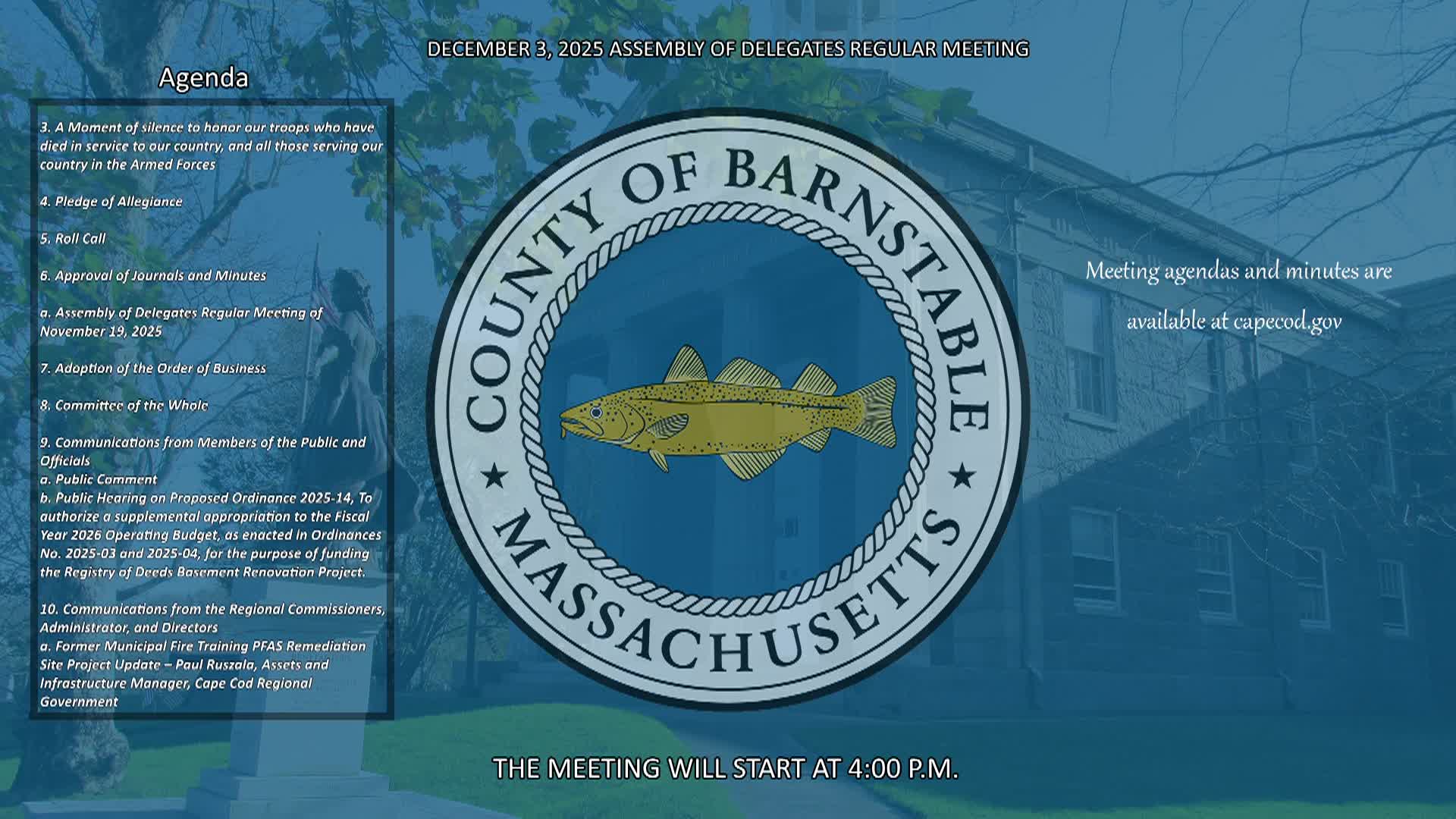 Assembly of Delegates Regular Meeting 12/3/25