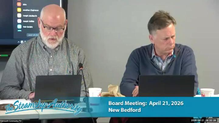 Thumbnail image for Steamship Authority Board Meeting 4/21/26